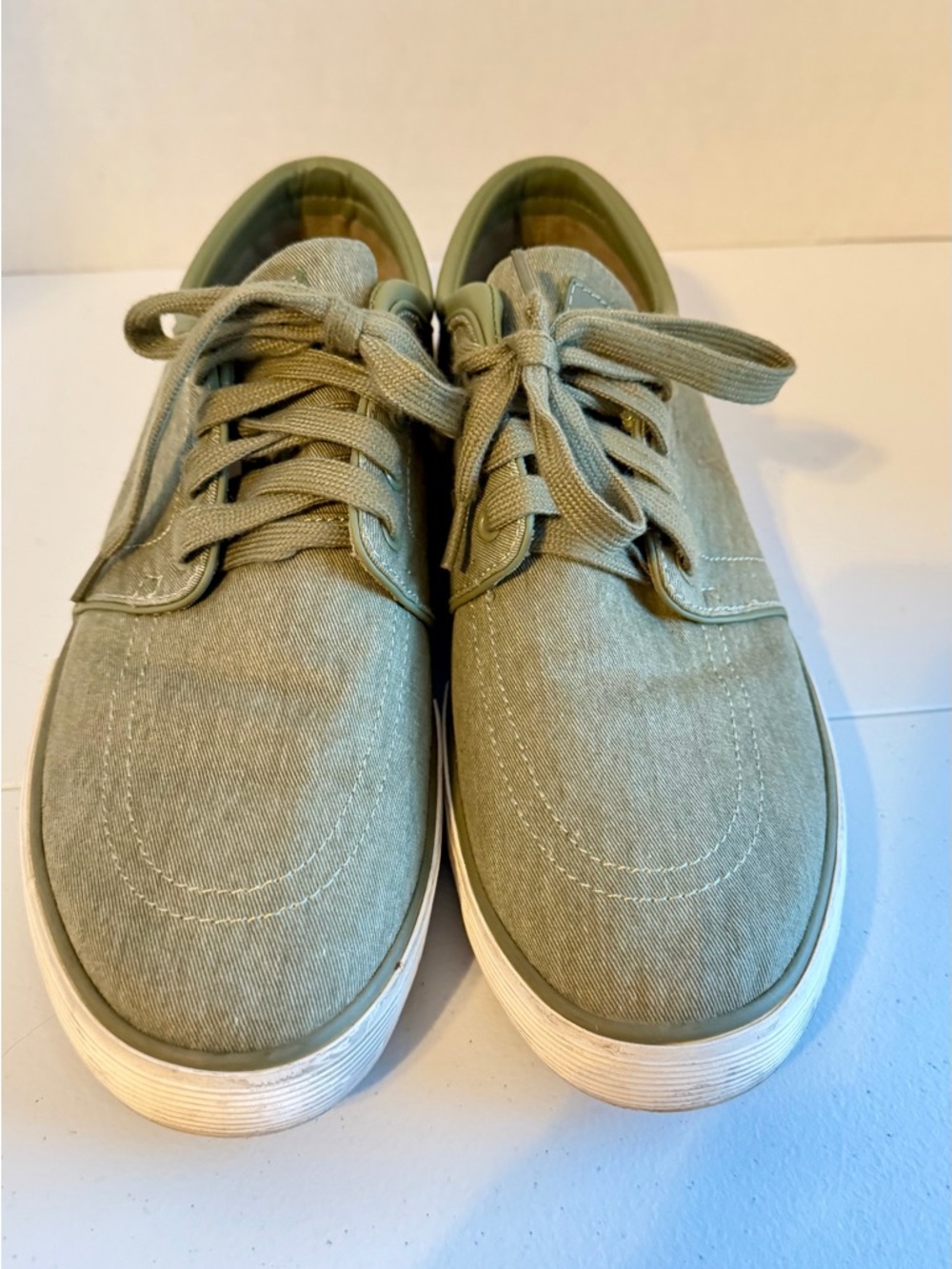 Polo by Ralph Lauren Olive Canvas Lace-Up Sneakers 10.5 D